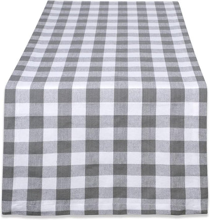 DII Checkered Tabletop Collection 100% Cotton, Machine Washable, Table Runner by DII