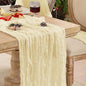 6 Pack Beige Cheese Cloth Table Runner 120 Inch Boho Rustic Gauze 10 FT by Playieer