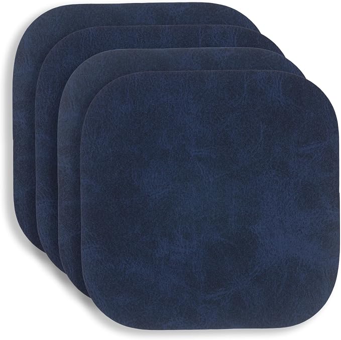 4.25" x 4.25" Square Faux Leather Drink Coaster Set of 4 by KAF Home by KAFHome