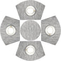 SHACOS Round Table Placemats Set of 5 Woven Vinyl Wedge Placemats with Centerpiece Round Table Mats Heat Resistant Wipe Clean (5, Silver Grey)
