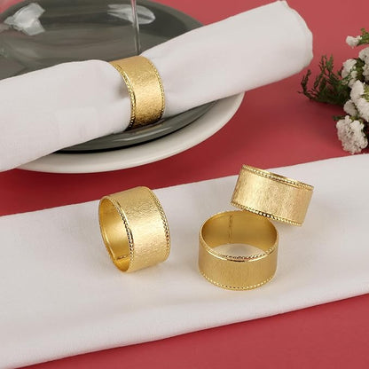 Napkin Holders for Cloth Napkins Round Serviette Rings Napkin Ring Gold Napkin Rings Set of 12 Metal Napkin Rings Dinner Thanksgiving Wedding Christmas Party Kitchen Table Decoration - CLEENTABLE