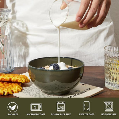 5.3" Cereal Bowls & Dessert Bowls Set of 6-20 Oz Small Bowls - Image 3