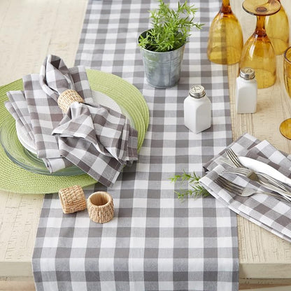 DII Checkered Tabletop Collection 100% Cotton, Machine Washable, Napkin Set - Image 7
