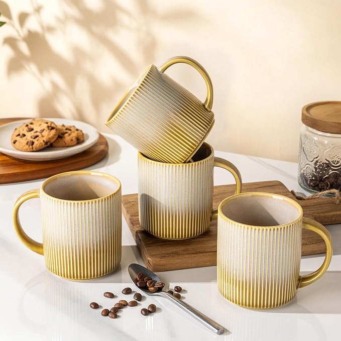theterra Ceramic Coffee Mugs Set of 6, 14.2 oz Coffee Cups - Image 4