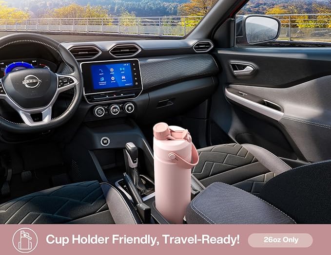 POWCAN 26 oz Insulated Water Bottle: 2-in-1 Straw and Spout Lid, Leak-proof | - Image 5