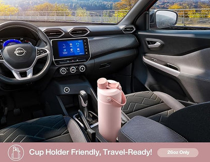 POWCAN 26 oz Insulated Water Bottle: 2-in-1 Straw and Spout Lid, Leak-proof | - Image 5