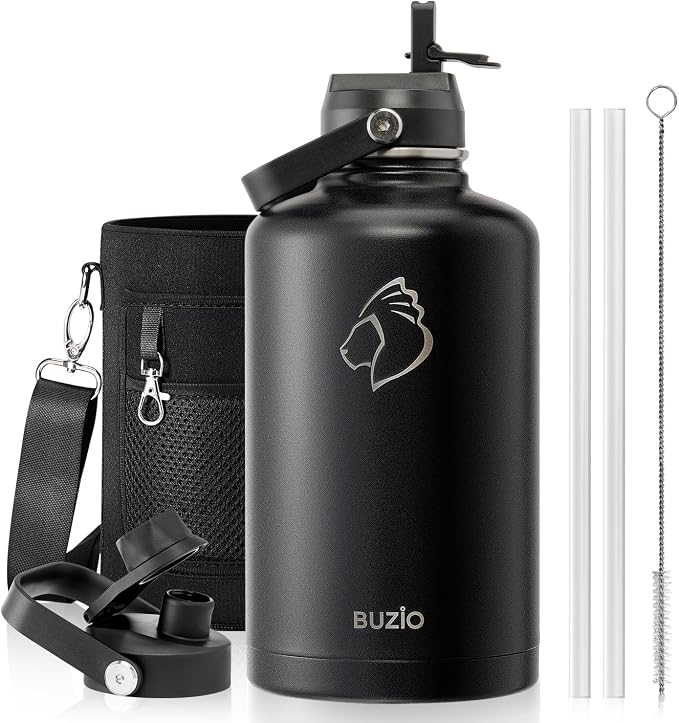 BUZIO 87oz Insulated Water Bottle Triple Wall Vacuum Stainless Steel | Half by BUZIO