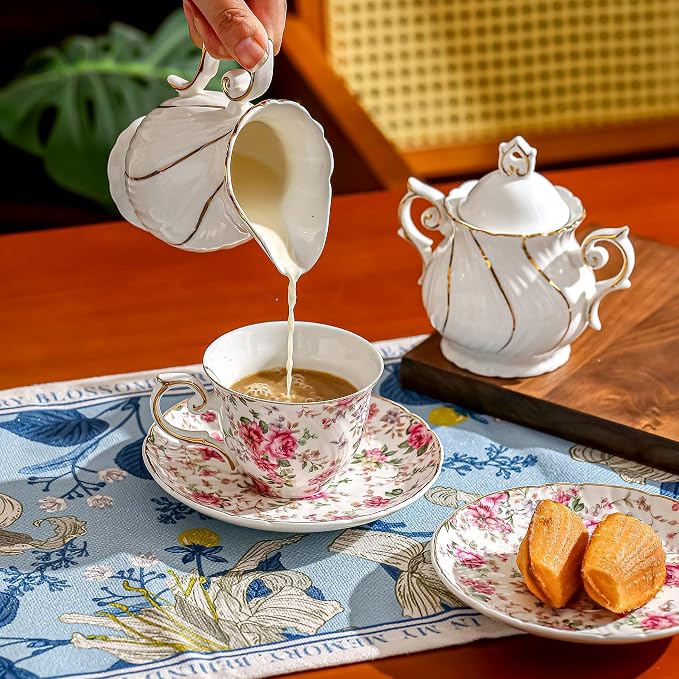 Agyiuns tea cups and saucers ceramic coffee mug 6oz - Image 6