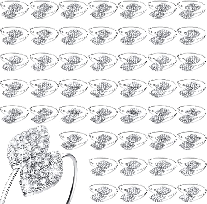Hotop 250 Pcs Silver Napkin Rings Set by HOTOP
