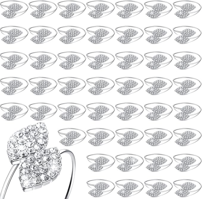 Hotop 12 Piece Silver Napkin Rings Set by HOTOP