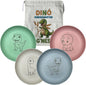 Wheat Straw Plate Set for Toddlers with Dinosaur Patterns | 4 Engraved, Eco-Friendly Food Plates | Free Dinosaur Backpack Included | Dishwasher & Microwave Safe | Excellent Gift for Childrens