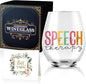 AGMDESIGN Funny Speech Therapy Wine Glass Speech Therapy Gifts, SLP Gift Cups by Unknown