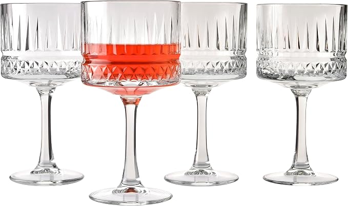 Pasabahce Premium Vintage Extra Large Coupe Glasses Set of 4 by Pasabahce
