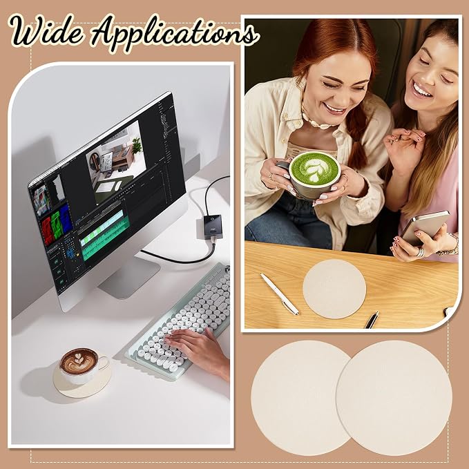 60Pcs Round Leather Coasters for Drinks, Drinking Coaster, 1.5 mm Thickness - Image 5