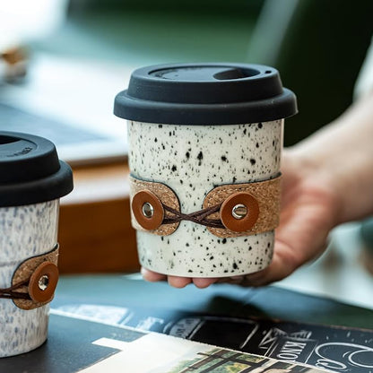 To Go Coffee Mug Porcelain, Travel Coffee Tumbler, Spill Proof | 8.5oz Ceramic - Image 5