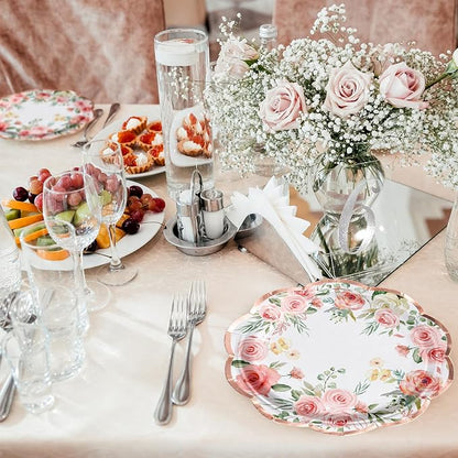 WRAPAHOLIC 25Pcs Floral Paper Plates - Image 5
