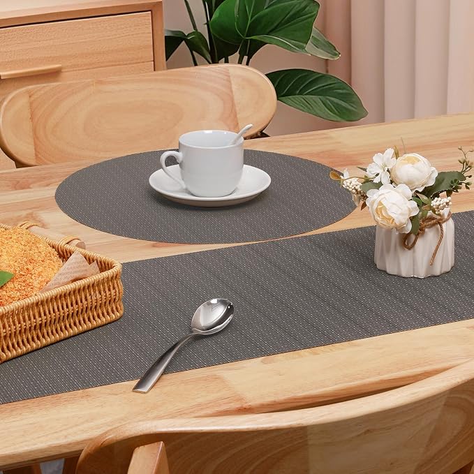 Table Runner 72 Inches Long, Vinyl Woven Heatproof Table Runners | Washable - Image 4