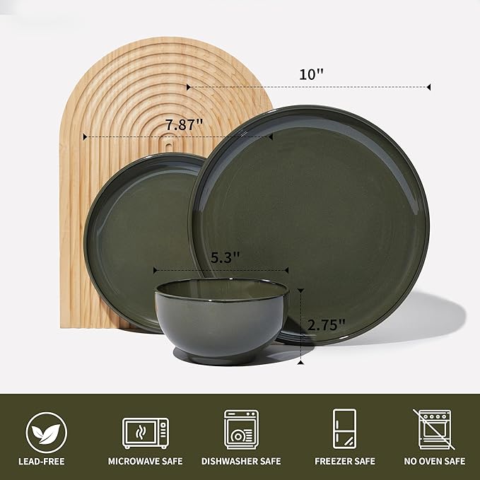 Santorini Mist Terracotta Reactive Glaze Plates and Bowls Sets, Stoneware - Image 2