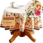 Maison d' Hermine Table Cloth Round Table 100% Cotton 69 Inches Fall Tablecloth Reusable Everyday Use for Thanksgiving Christmas Decorations Dining Farmhouse Party (Pumpkin Garden - Cloudy Cream)