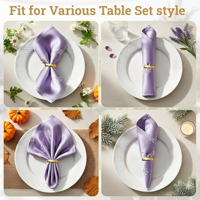 Suream Stainless Steel Napkin Rings, 24 Packs Napkin Ring Holders - Image 4