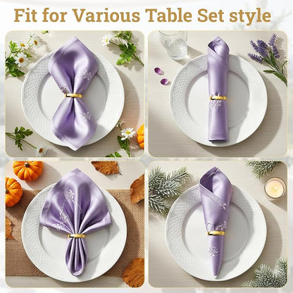 Suream Stainless Steel Napkin Rings, 24 Packs Napkin Ring Holders - Image 4