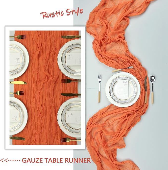 6 Pack Orange Cheesecloth Table Runner 10Ft Gauze Cheese Cloth Table Runner - Image 6