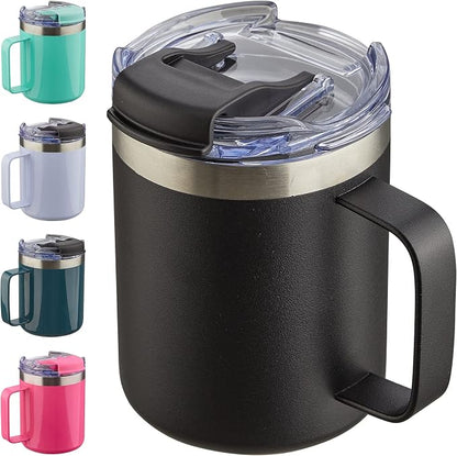 12oz Insulated Travel Coffee Mug by ALOUFEA