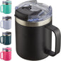 12oz Insulated Travel Coffee Mug by ALOUFEA