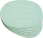 Noctiflorous Oval Braided Placemats Set of 6 Woven 12x18 Inch Non Slip Washable Heat Resistant Place Mats Round Tablemats for Dining Kitchen Party Daily Table Decor Dinner Mats (Mint Green, 6)