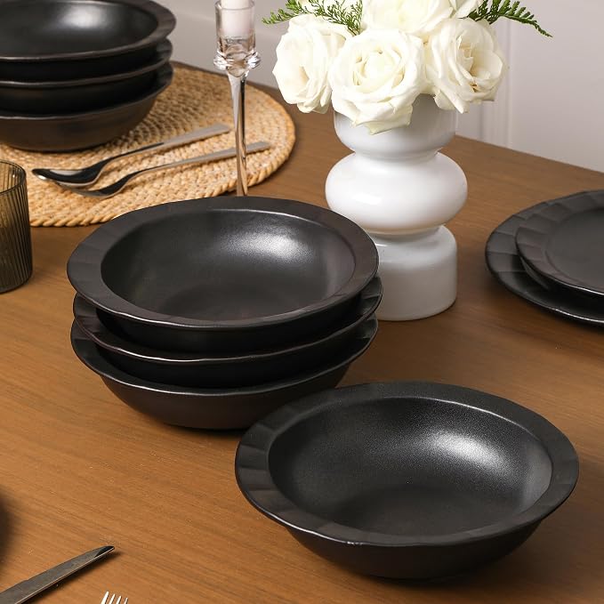 Stone Lain Oasis Stoneware Bowl Dish Set, 4-Piece Pasta Bowls - Image 4