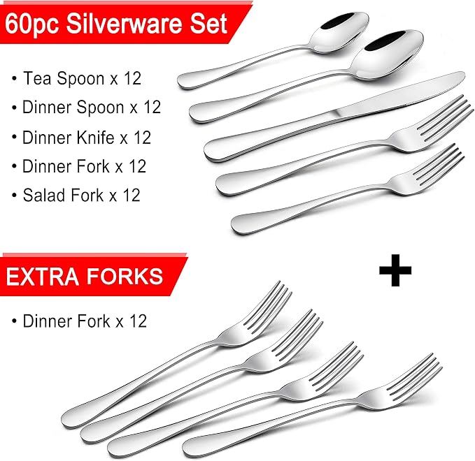 LIANYU 72-Piece Silverware Set - Image 2