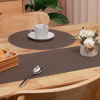 Table Runner 55 Inches Long, Vinyl Woven Heatproof Table Runners | Washable - Image 4