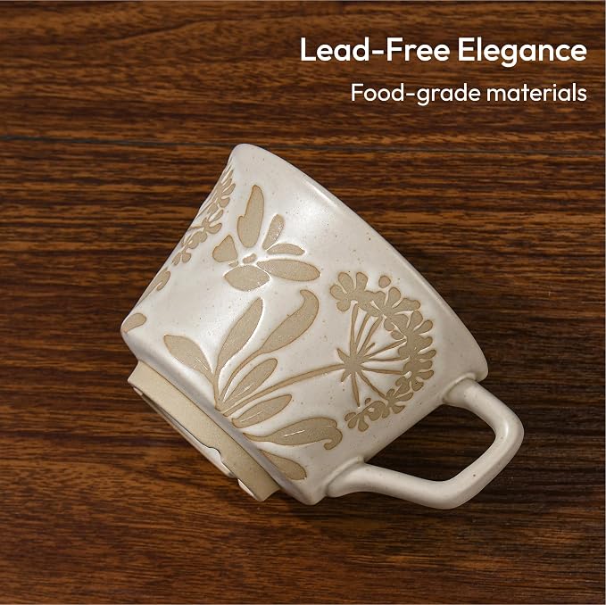 11 oz Ceramic Coffee Mug, Stoneware Teacup - Image 4