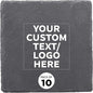 Custom Sohag Square Slate Coasters Set of 10, Personalized Bulk Pack - Table Decor, Kitchen Decor, Wedding Favors - Black