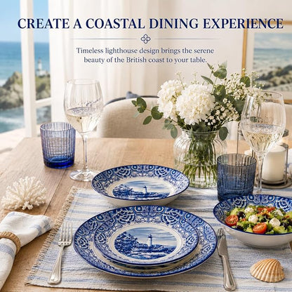 Royal 12-Piece Porcelain Dinnerware Set - Image 9