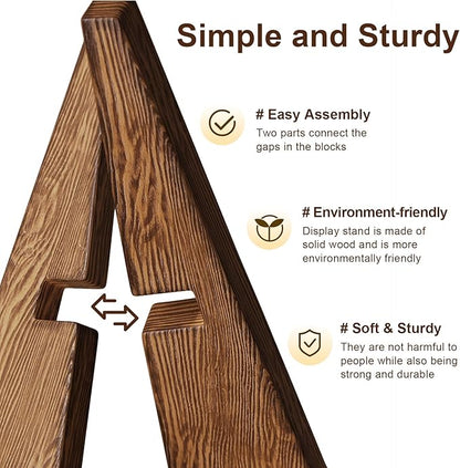 2Pack Large Bowl Stands for Display 12 Inch Heavy Duty, Extra Wide Wooden Plate - Image 5