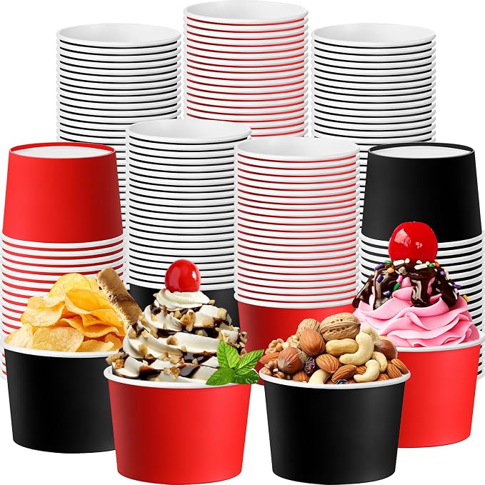 Jingmore Paper Ice Cream Cups 9oz Colored Disposable Dessert Bowls by Jingmore