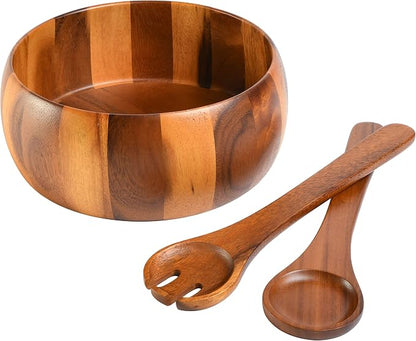 Gibson Home Laurel Acacia Wood Salad Bowl Set, 3 by GibsonHomewares