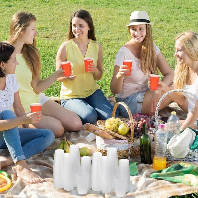 Potchen 54 Pieces Kids Plastic Cups 8.5 oz Reusable Drinking Cups Stackable - Image 6