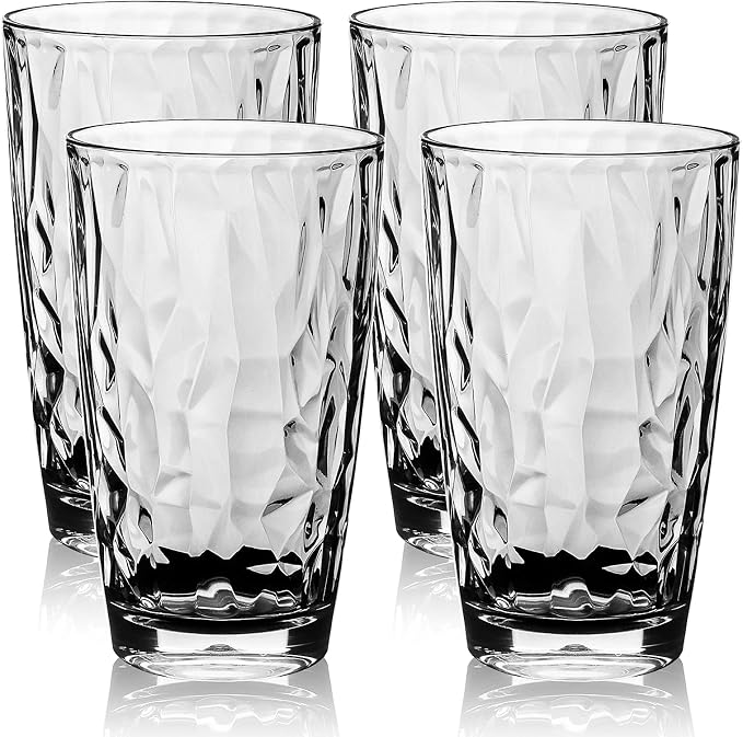 Top-spring 16 Oz Reusable Plastic Water Tumbler 4pcs Clear BPA Free | Thickened by Top-spring