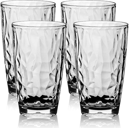 Top-spring 16 Oz Reusable Plastic Water Tumbler 4pcs Clear BPA Free | Thickened by Top-spring