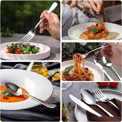 LIANYU Silverware Flatware Set for 8, 40 Piece Stainless Steel Cutlery Set | - Image 2