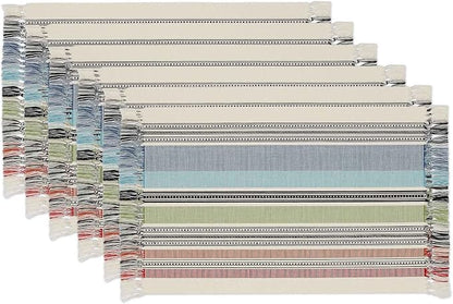 DII Variegated Tabletop Collection, Placemat Set3x19, Mediterranean, 6 Piece by DII