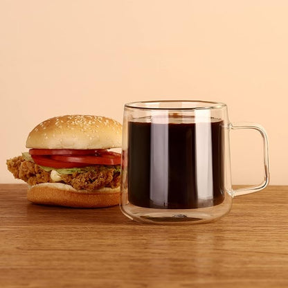 CNGLASS Double Walled Glass Coffee Mugs, 15oz Insulated Glass Mugs - Image 4