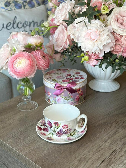 STP GOODS Bone China Tea/Coffee Cup and Saucer in Gift Box Fine Bone China - Image 5