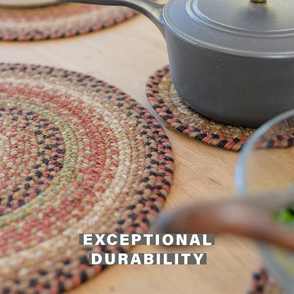 Homespice Gingerbread Dining Placemats, Warm Country Decor, Set of 6, Brown - 13x19 Rectangle Table Mats - Vibrant Colors, Durable, Easy to Clean and Protects Furniture