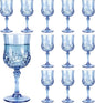 12Pack Plastic Wine Glasses, 7oz Vintage Goblets by LEYIQU
