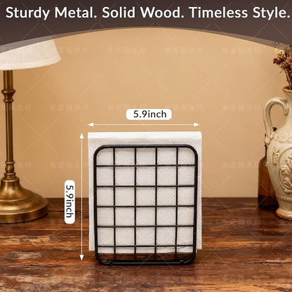 Napkin Holder for Table, Farmhouse Wood Napkins Holder - Image 4