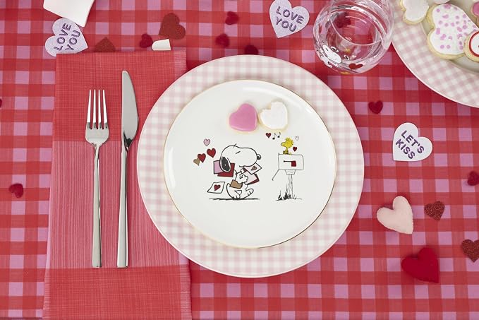Lenox Gingham Pink Porcelain Valentine's Day Dinner Plate Set - Image 5
