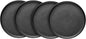Stone Lain Stoneware Round Salad Plates Set, Black Matte, 1.05 pounds